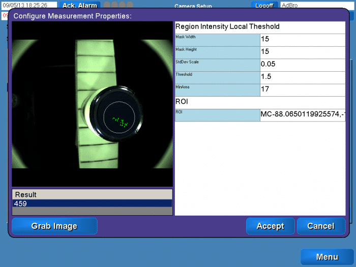 Vision Inspection System Display