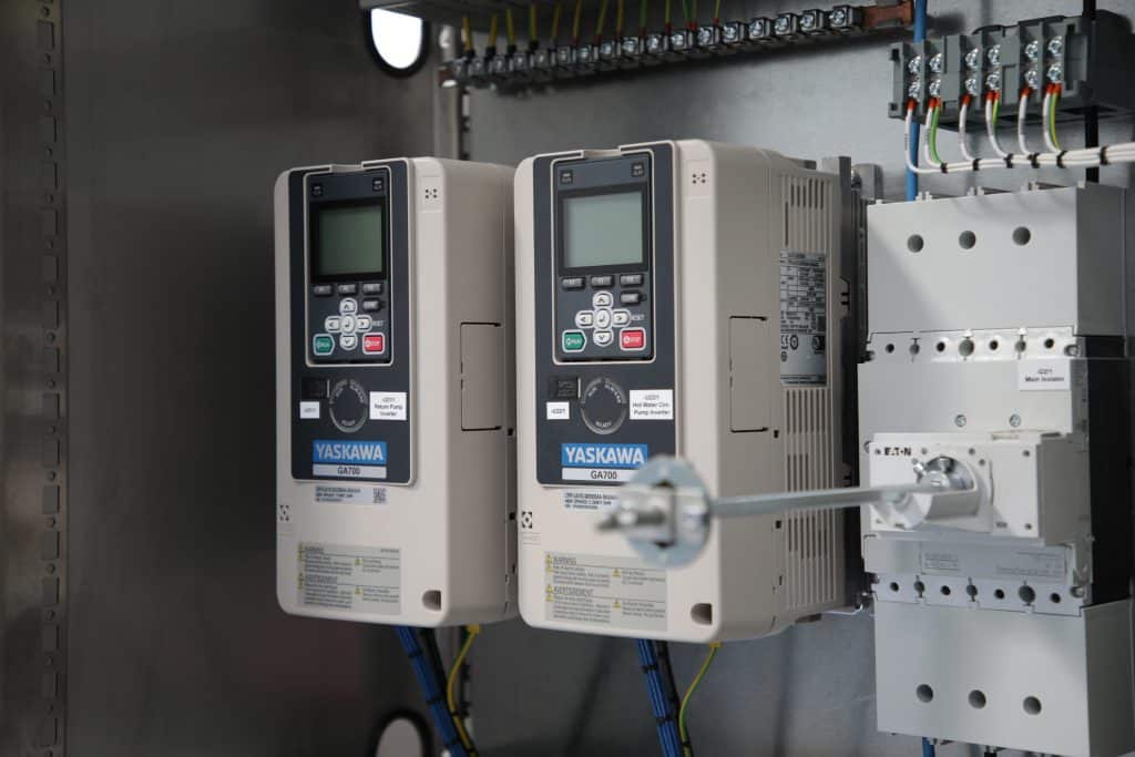 PLC inside electrical control panel